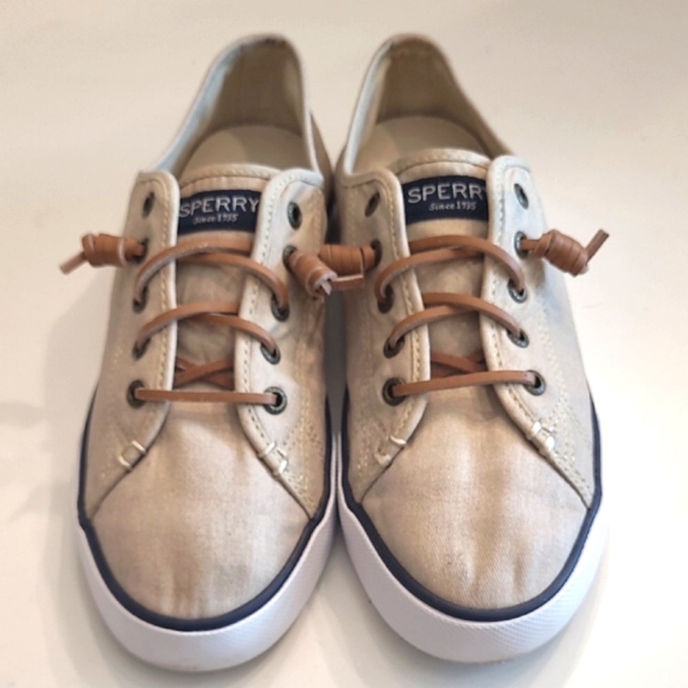 Sperry Top-Sider Crest Vibe Canvas Sneaker Barrel Ties Memory Foam Boat Shoe - Picture 5 of 17
